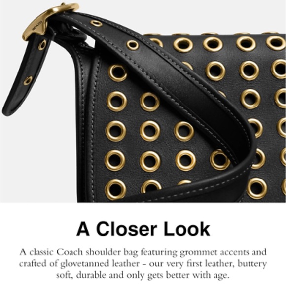 COACH π€π Originals Grommets Patricia Leather Legacy 19 shoulder bag purse new - Picture 12 of 12